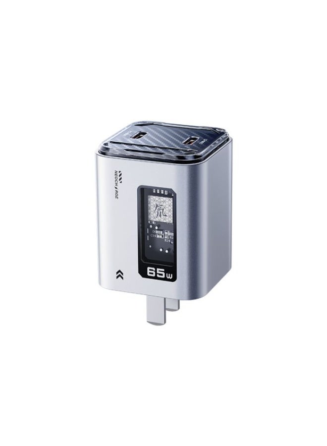 ريد ماجيك شاحن ريد ماجيك ميني بقوة 65 واط للشحن السريع، تصميم مدمج بمنفذين، دبابيس قابلة للطي، تقنية نيو تشارجر 3.0، متوافق مع ريد ماجيك نوفا، آيباد، الأجهزة اللوحية، آيفون، ماك بوك، اللابتوبات – يشمل كابل – منفذ امريكي - Image 3